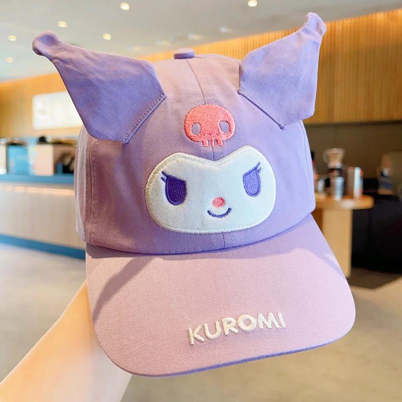 Sanrio Kuromi Creative Cartoon Peripheral Hat for Boys and Girls Baseball Hat Spring/Summer New Duck Tongue Sunscreen Hats