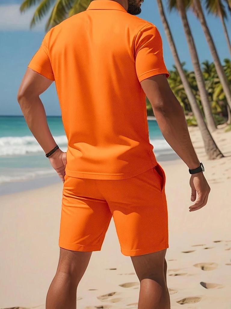 Premium Loose-Fit Versatile Short-Sleeve Polo Shirt and Shorts Summer Set