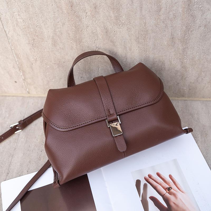 Cowhide Bag Juren Leather Bag Large Capacity New Commuter Handbag Women's Niche Versatile Shoulder Bag