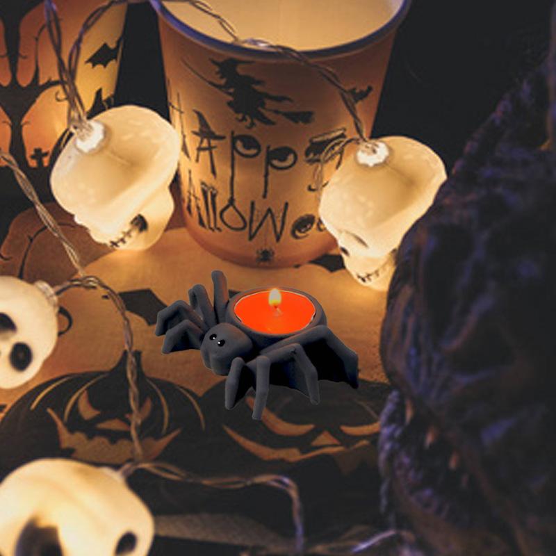 Candle Candle Holder Silicone Mold 3D Spider Halloween Candle Holder Mold Gothic Spider Decor Candlestick Mold Candle Jar Mold