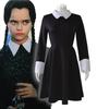Anime Addamsovi Cosplay Rodinný středa Addamsův kostým Halloween černé šaty pro ženy Cosplay kostým