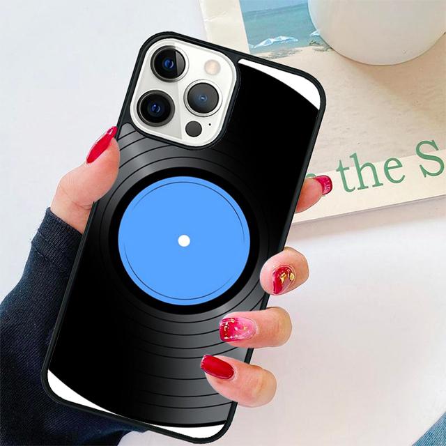 Vinyl Record Blue Label Music Classic Phone Case Cover For iPhone 17 Air 15 16 Pro Max 14 13 12 11 Pro Max Plus