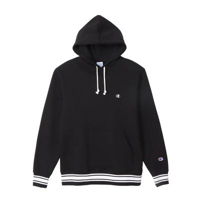 Hoodie Long Sleeve Cotton USA One Point Logo Embroidery Hooded Sweatshirt Basic Black L [Champion] C3-Y138 Men's