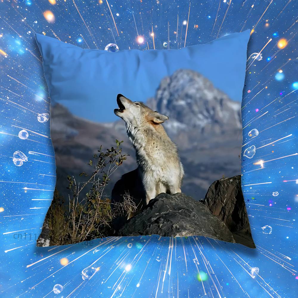 Wolf Pillow Case For Home Bedroom Car Office Decoration Living Room Sofa Cushion Cover Suitable