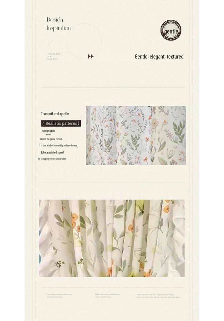 Pastoral Style Floral Sheer Curtains with Lace - Ideal for Bedrooms & Living Rooms