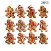 12/24 Pezzi Ornamenti Uomo Pan di Zenzero di Natale Pendenti da Appendere in Legno per Albero di Natale Festa di Capodanno 2026 Decorazione per la Casa Regalo Fai-da-te per Bambini