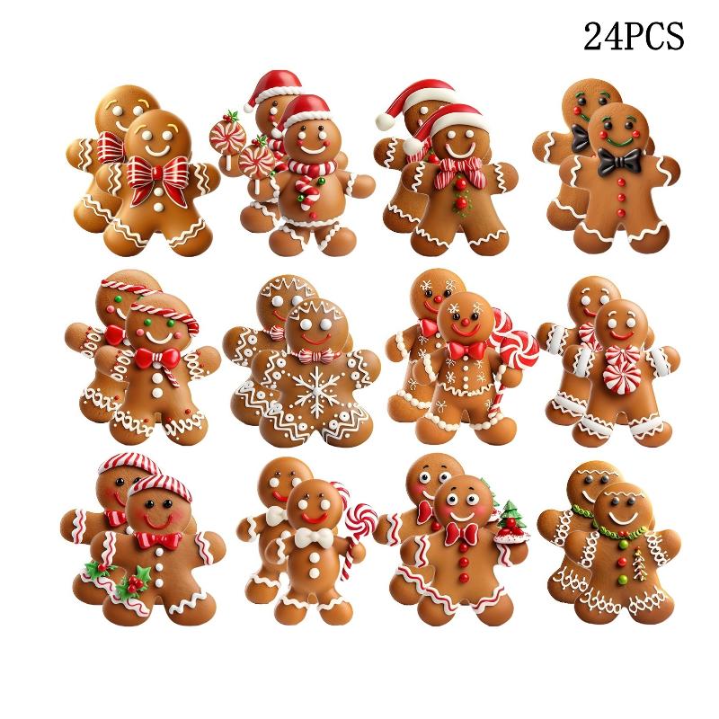 12/24 Pezzi Ornamenti Uomo Pan di Zenzero di Natale Pendenti da Appendere in Legno per Albero di Natale Festa di Capodanno 2026 Decorazione per la Casa Regalo Fai-da-te per Bambini