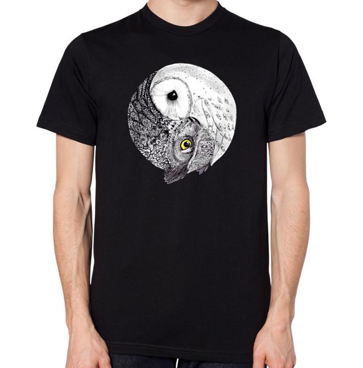 

Owl Yin and Yang T-Shirt Men Women Unisex Top 3XL