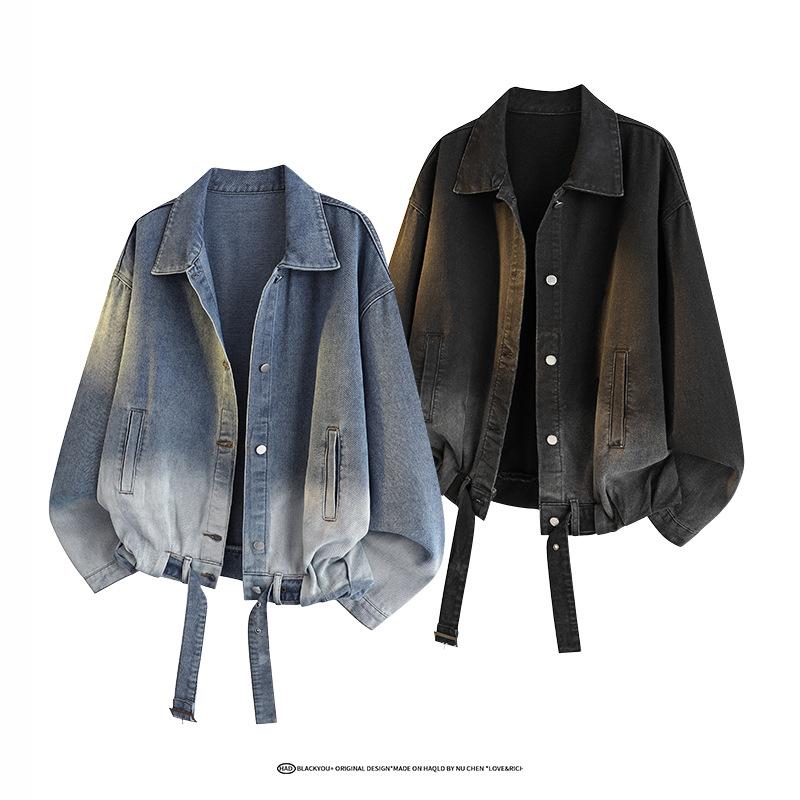 Men Autumn Gradient Denim Jacket