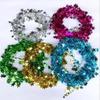 2Pcs Christmas Tree Pendant Wire Glitter Five-pointed Star Garland Home Decoration with Pull Flower Zipper Leaf