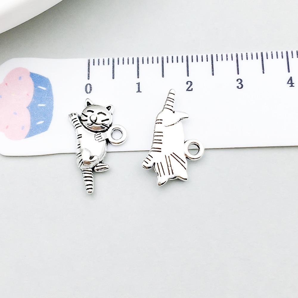 Set di 100 Ciondoli Gatto Farfalla Luna Argento Antico per Braccialetti e Collane Fai da Te