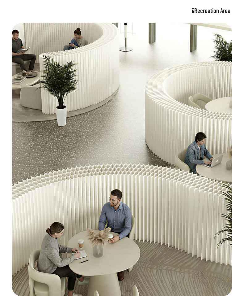 Accordion Paper Partition Screen: Movable Exhibition Fence & Living Room Backdrop – No Installation Needed