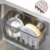 Practical Over Sink Organizers Rack With Strong Adhesive Cups for Storing Kitchen Sponges Brushes