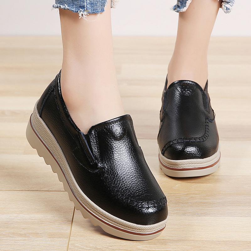 Zapatos individuales de cuero para mujer Suela suave Zapatos de plataforma  cómodos comprar a buen precio — entrega gratuita, reseñas reales con fotos  — Joom