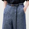LESS 2025 Summer Retro Straight Cropped Linen Pants