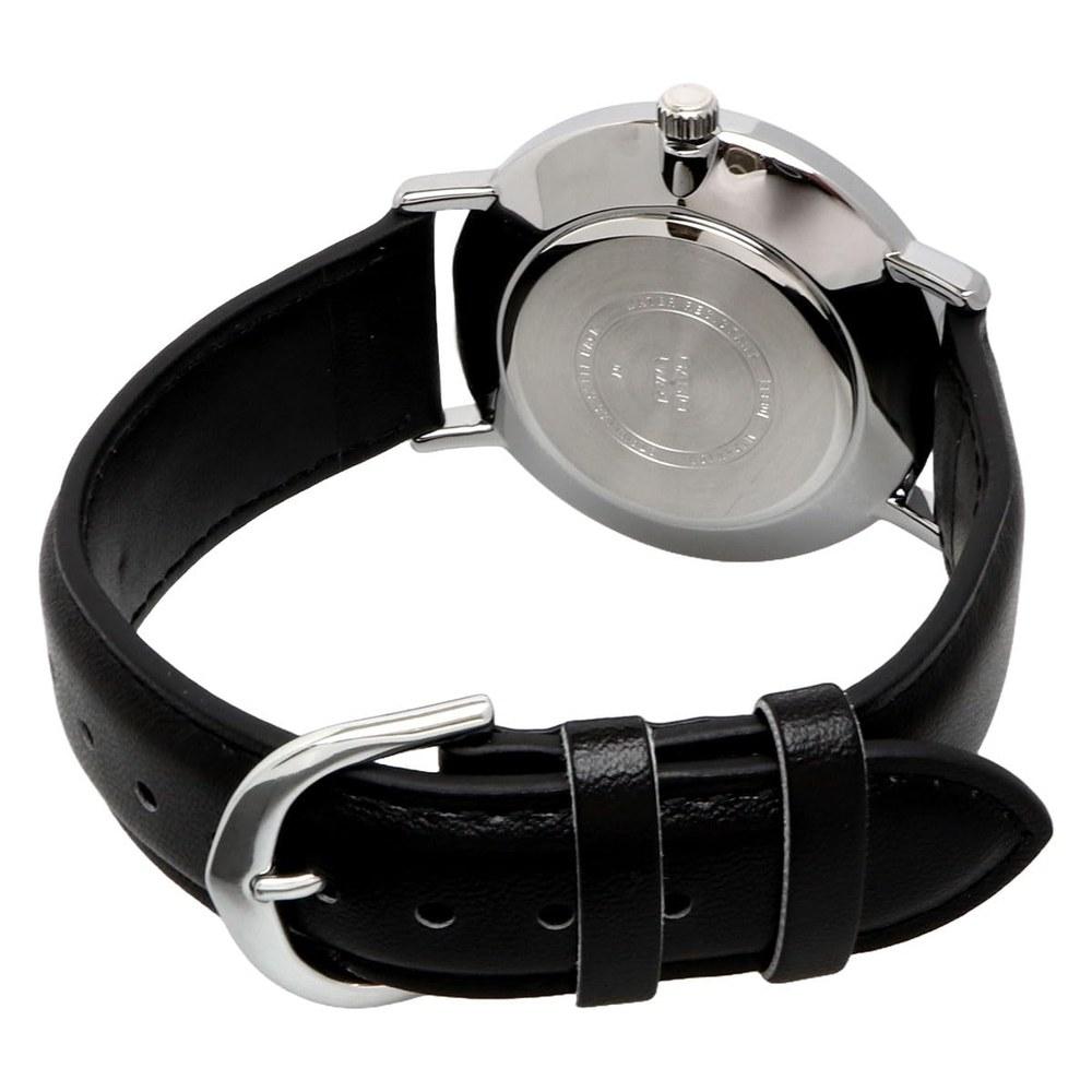 Casio Quartz Men's Watch MTP-VT01LM-7A White Marble Black Leather Band
