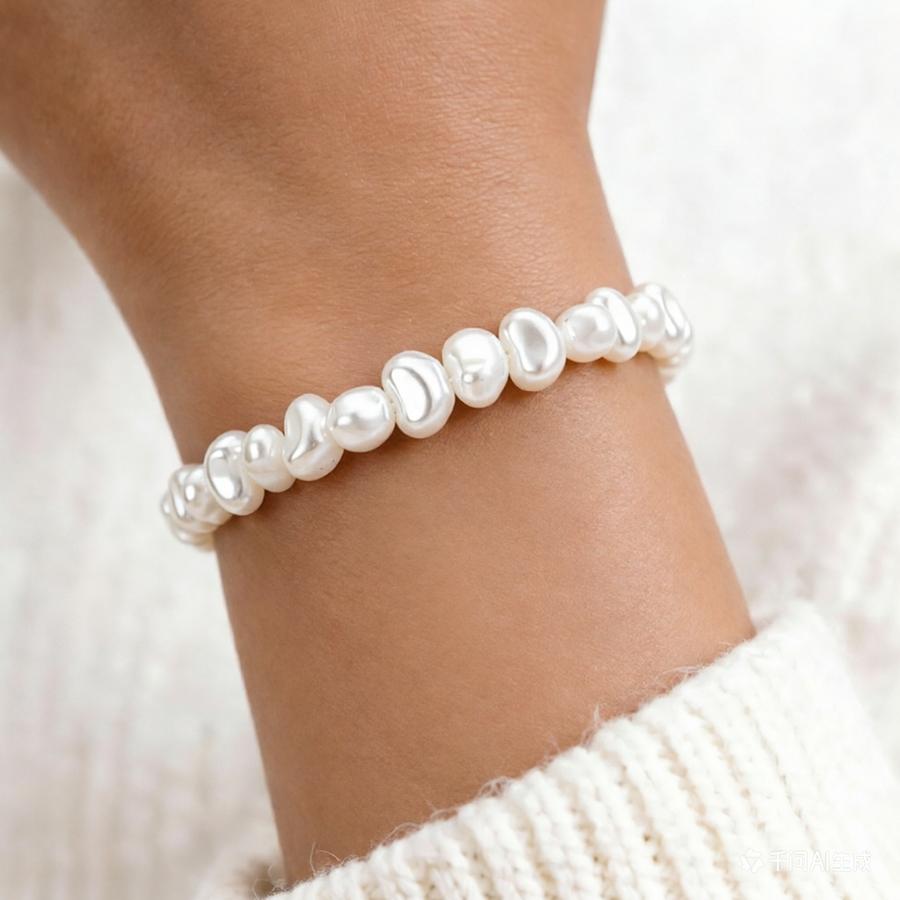 Noter Understated Elegant Women Strand Bracelet Imitation Pearls In 4 Shapes Leisure Versatile Economy Beaded Braslet Jewelry