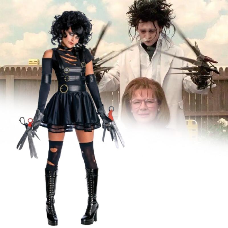 Edward Scissorhands Cosplay Costume With Polyester Fabric For Halloween Party And Theater Performance