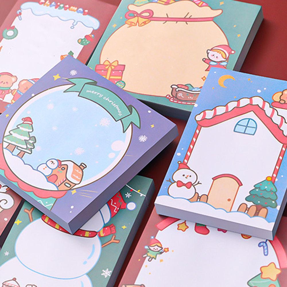1 Piece Adhesive Kawaii Christmas Sticky Notes Notepad Memo Pad Office School Supplies Stationery Sticker