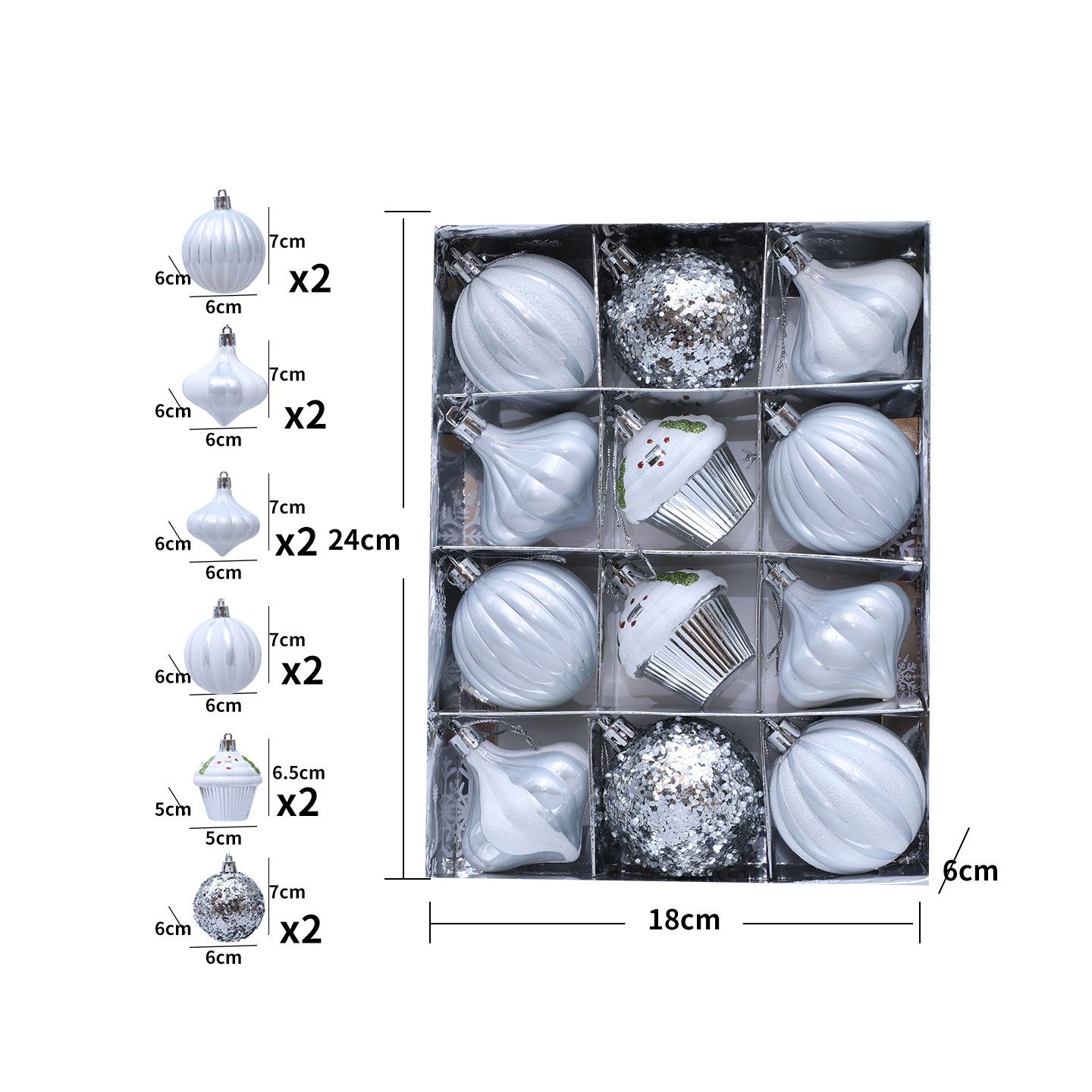 

12 Pcs 2.4 Inch Christmas Ball Ornaments for Tree,Red and Green Glittering Hanging Bulbs Pendants for Christmas Tree Decorations срібний