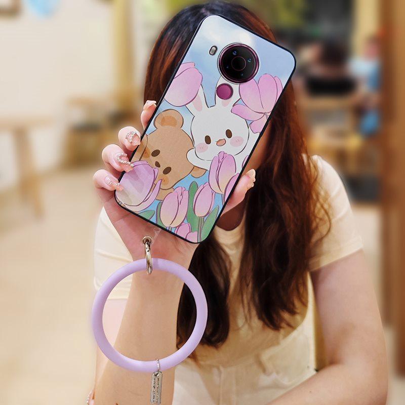 

Bracelet Anti-knock Phone Case For Nokia 5.4 Creative Solid Color Soft Case Cartoon Dirt-resistant Funny Ring Cute Youth Nokia 5.4