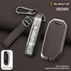 Metal+leather Key Shell Fob Holder for Kia Sorento MQ4 2020 2021 2022 EV6 K8 V6 7 Buttons Car Remote Key Case Cover Protector