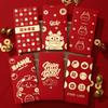 2025 6pcs Cartoon Hongbao Red Envelope for Money Creative Gold Stamping New Year Red Hongbao Cash Envelope