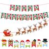 Christmas Decoration Delightful Paper Banner Featuring Cartoon Santa Reindeer And