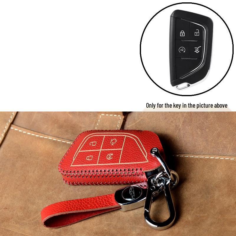 Cadillac CT4/CT5/CT6/XTS/XT4/XT5/XT6 Cowhide Key Case Cover with Buckle