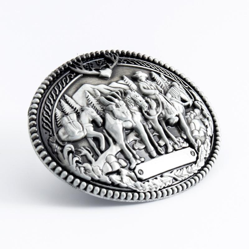 Retro Men's Zinc Alloy Animal Pattern Belt Buckle – Smooth Sports Design, Individually Packaged