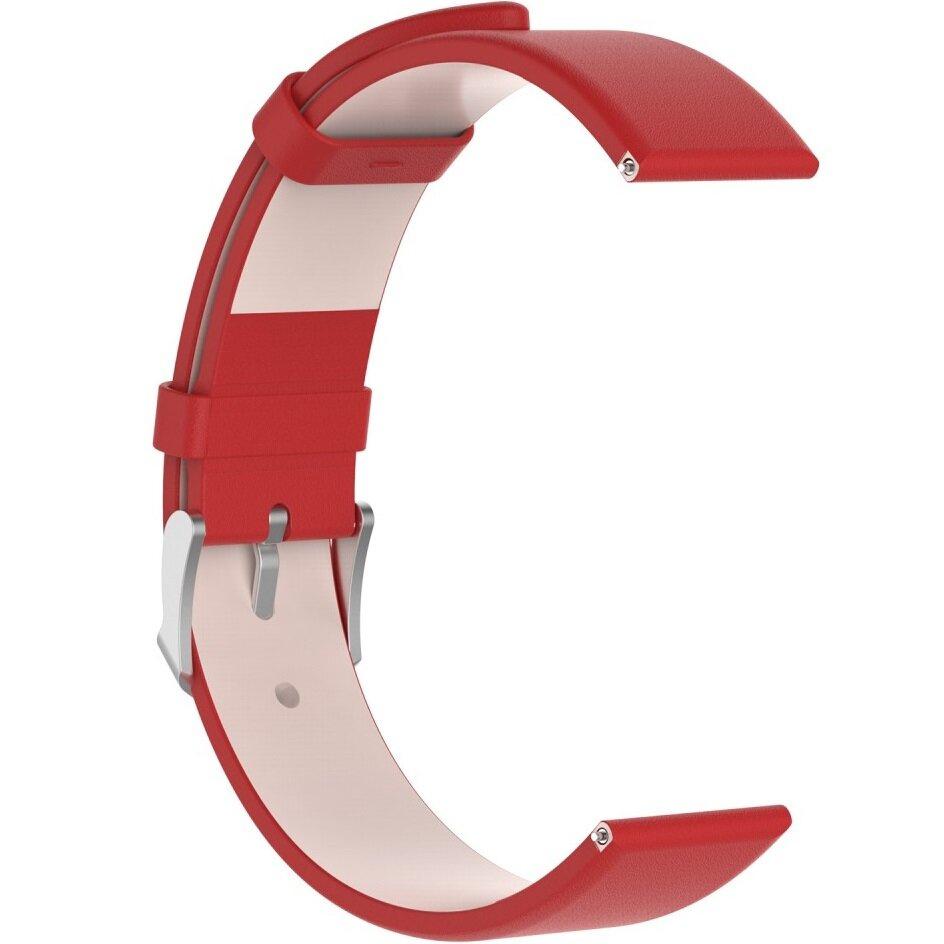 Universal leather strap 18mm, red