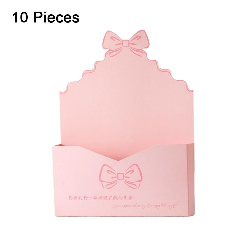 10 Pieces Folding Valentine Envelope Boxes Heart Pattern Flower Gift Box  Romantic Decorations