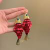 New Chinese carp shell pendant, ear hook, retro fashion temperament, versatile earrings, light luxury and high-end earrings.