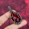 Faceted Mozambique Garnet Pendant Copper Wire Wrapped Pendant Gemstone Pendant Unique Copper Design Jewelry Handmade Pendant Gifts for Women