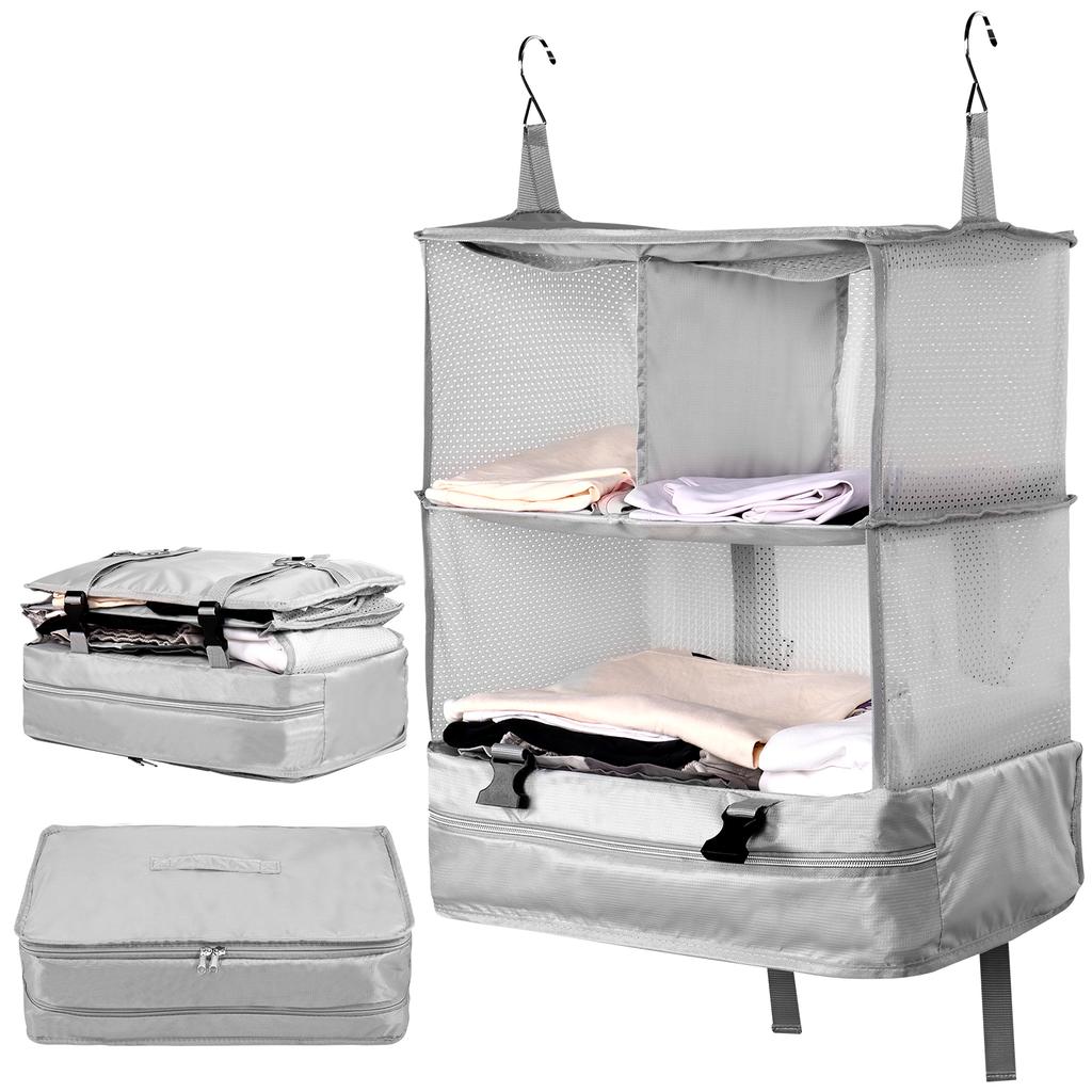 2/3 Layers Hanging Travel Luggage Organizer Bag Large Capacity Foldable Clothes Storage Bag Portable Breathable Wardrobe Garment