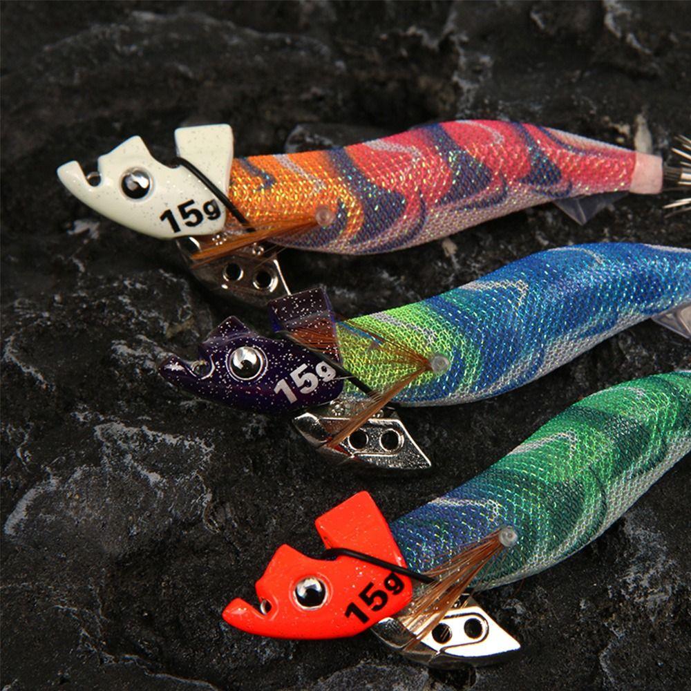 Wood Shrimp Weight Sinker Fishing Bait Tackle 7g 10g 15g 20g Simulation Octopus Bait Run Sinker Squid Jig Tip Weight Sinker