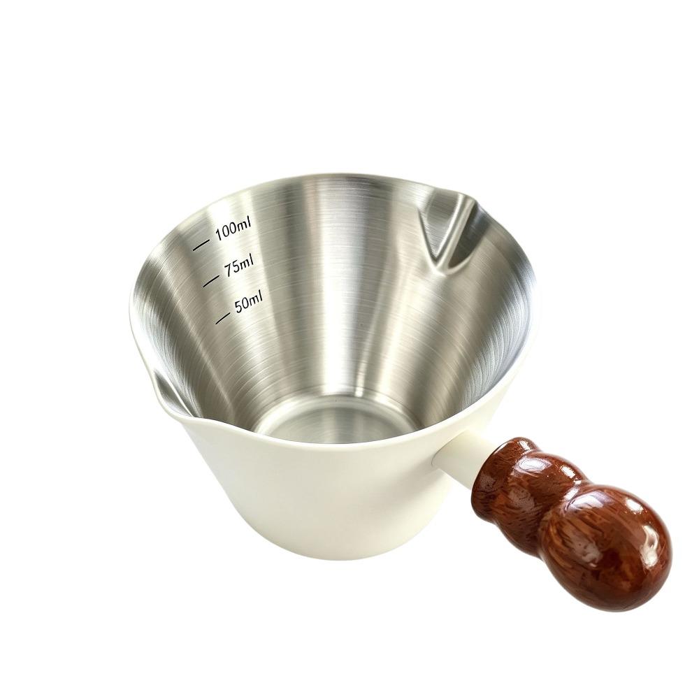 304 Stainless Steel Espresso Measuring Cup Double Spouts Coffee Extraction Cup Coffee Catch