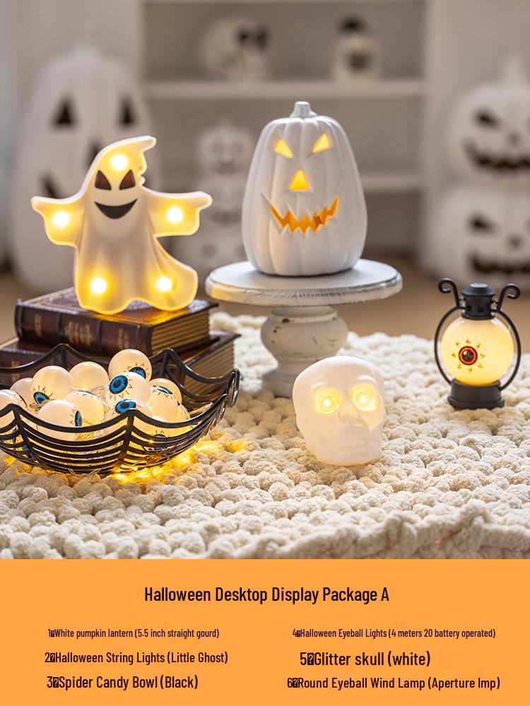 Halloween Glow-in-the-Dark Pumpkin Lantern Set for Party Decorations