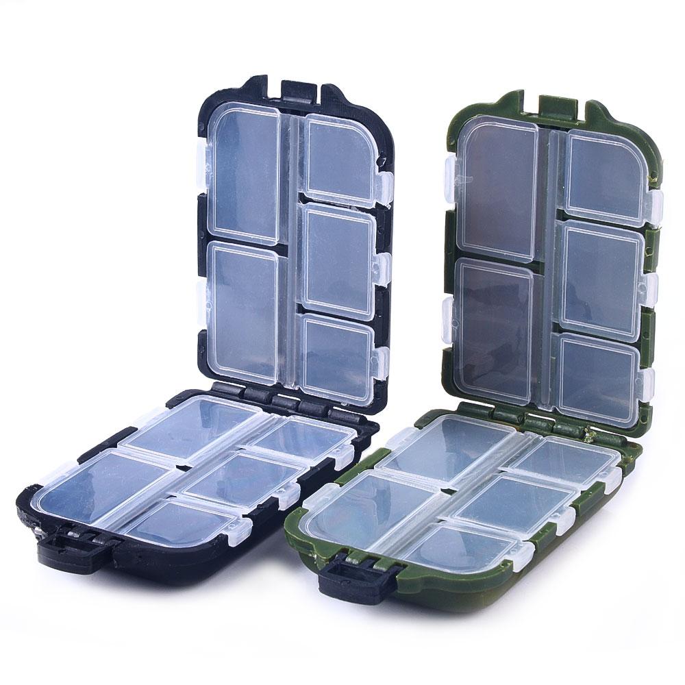 Multifunktionale organisierte 10 Fächer doppelseitig transparent sichtbar Kunststoff Angelköder Box Pesca Angelwerkzeuge