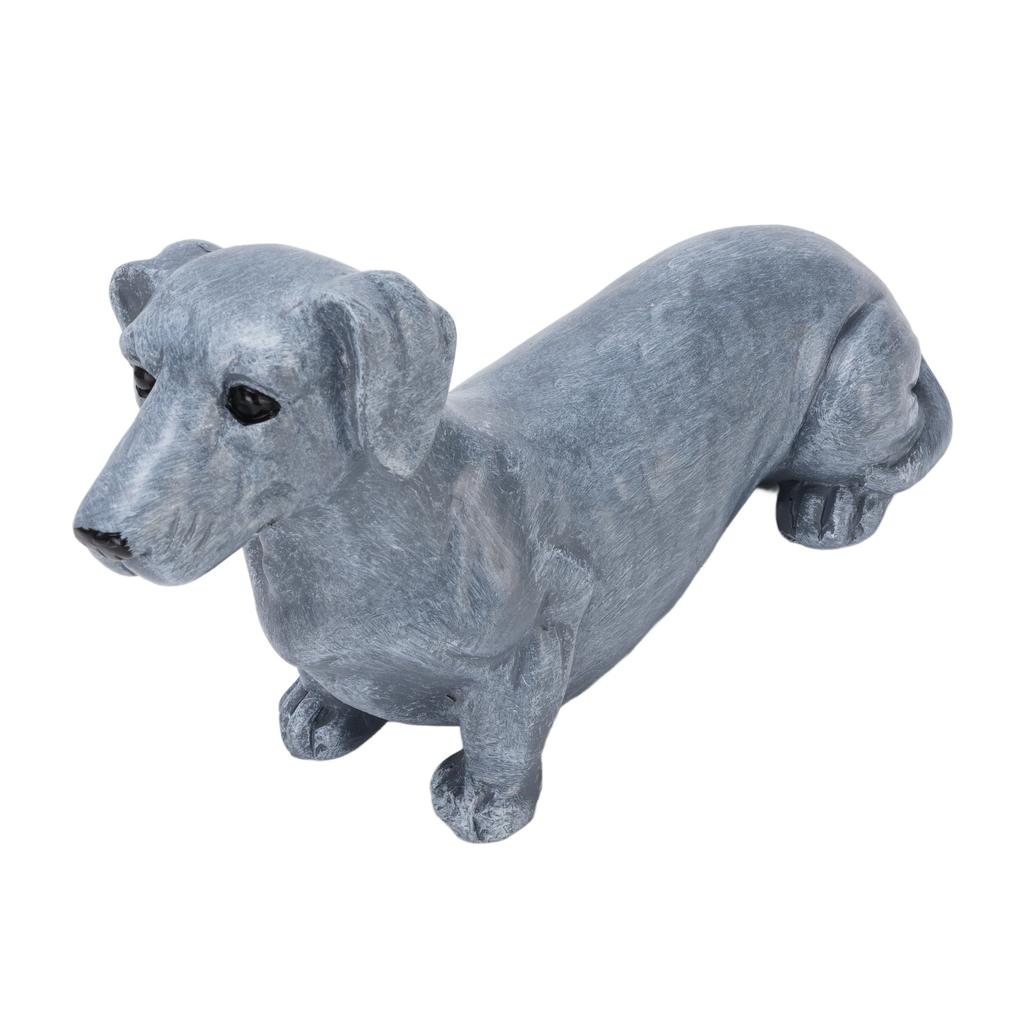Dog Sculpture Resin Vivid Details Cute Dog Statue Animal Figurine for Bedroom Garden