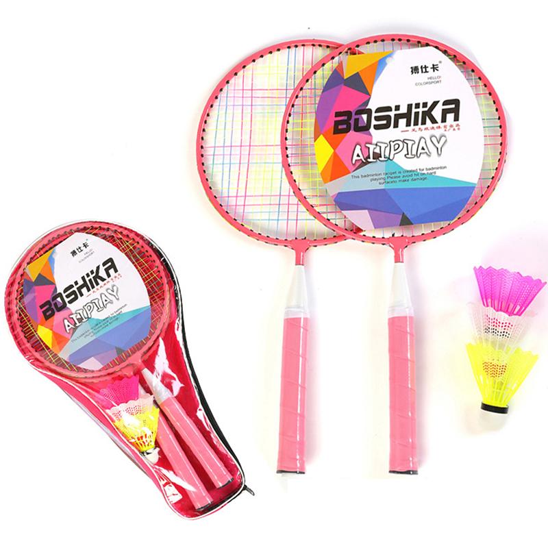 1 Pair Children Badminton Rackets Ball Set Sports Game Toy Kids Indoor Outdoor