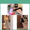 Knit Fabric Bodycon Short Dress With Puff Sleeves For Summer Casual Women