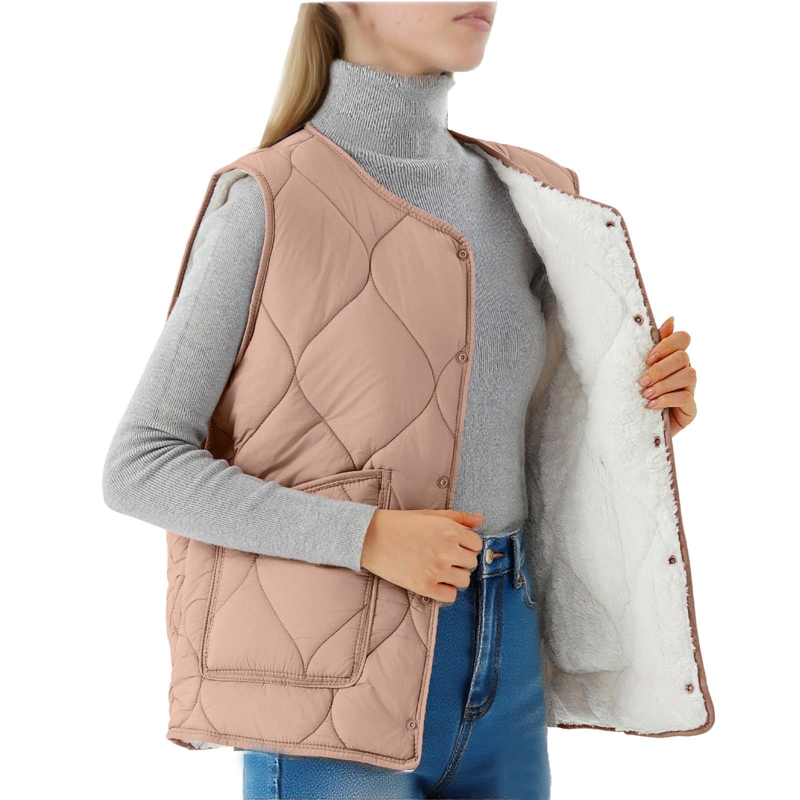 

Women s Fashion Light Jacket Stand Collar Multicolor Zipper Button Coat XL