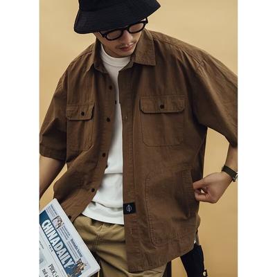 Camisa Retro Conjunto de Verano para Hombre Estilo Hong Kong Estudiante Holgado y Diseño Nicho Divertida Nueva Camiseta para Hombre para Uso en Exteriores