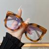 Oversized Square Frame Anti-Blue Light Glasses Woman Fashion Retro Men Computer Gaming Eye Protection Classic Plain Spectacles