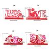 Classical Wood LOVE KISS Figurines Desk Ornaments for Valentine's Day Decoration Couple Gift Indoor Party Decoration