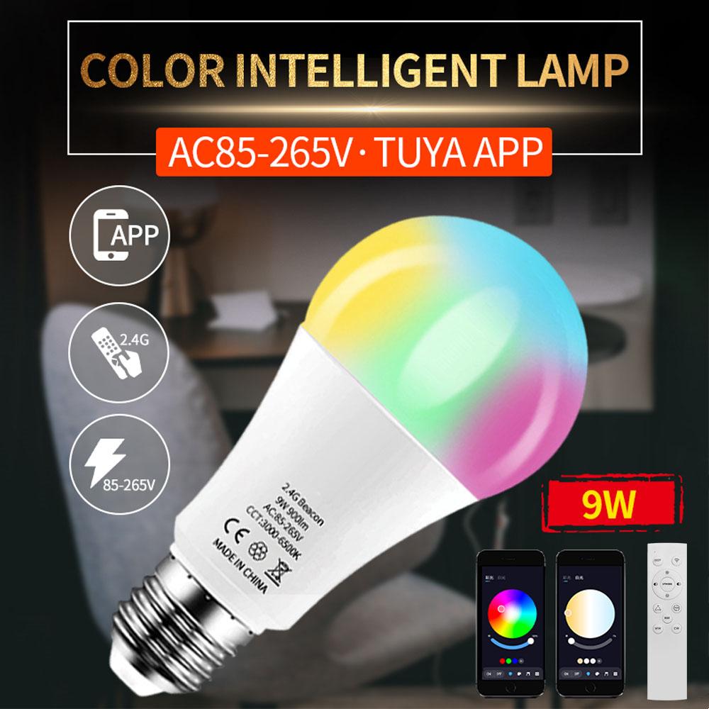 

4Pcs/Set Tuya Bluetooth-compatible Smart Bulb Light RGBCW Full Color APP Smart Control Lamp with Remote Control Type A