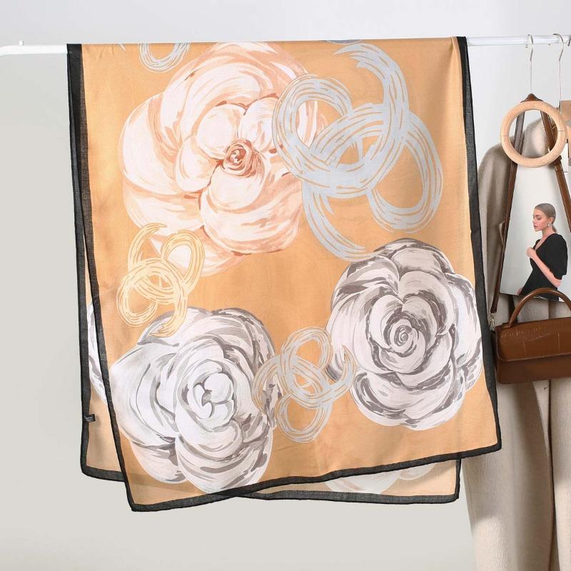 Vintage camellia fashion printed women's scarf autumn and winter fashion warm scarf gauze