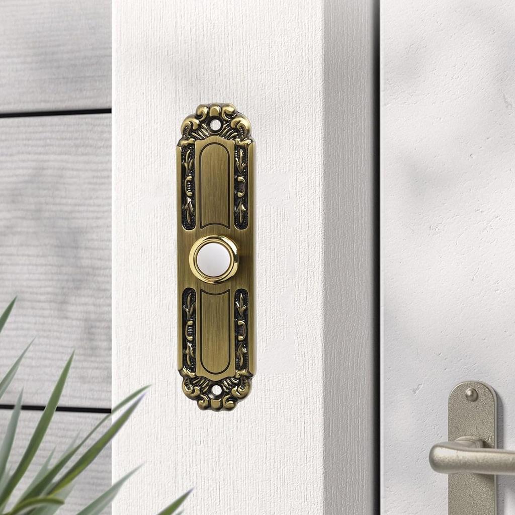 Oversized Weatherproof Doorbell Switches Solid Brasses Constant LED Light Easyly Installation For Home Front Door