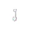 Heart Crystal Belly Button Rings Shiny Silver Stainless Steel Piercing Jewelry for Beach Holiday Accessories